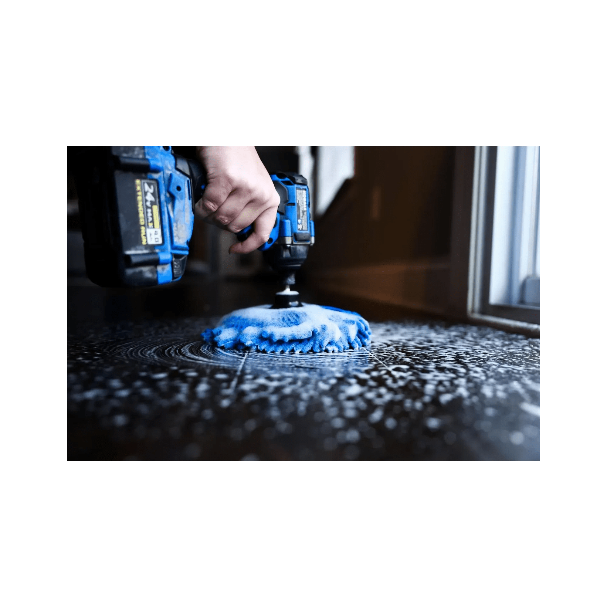 Diamond Shine 5-Piece Microfiber Drill Cleaning & Polishing Set – Drill-Powered Pads for Glass, Tile, Countertops & More