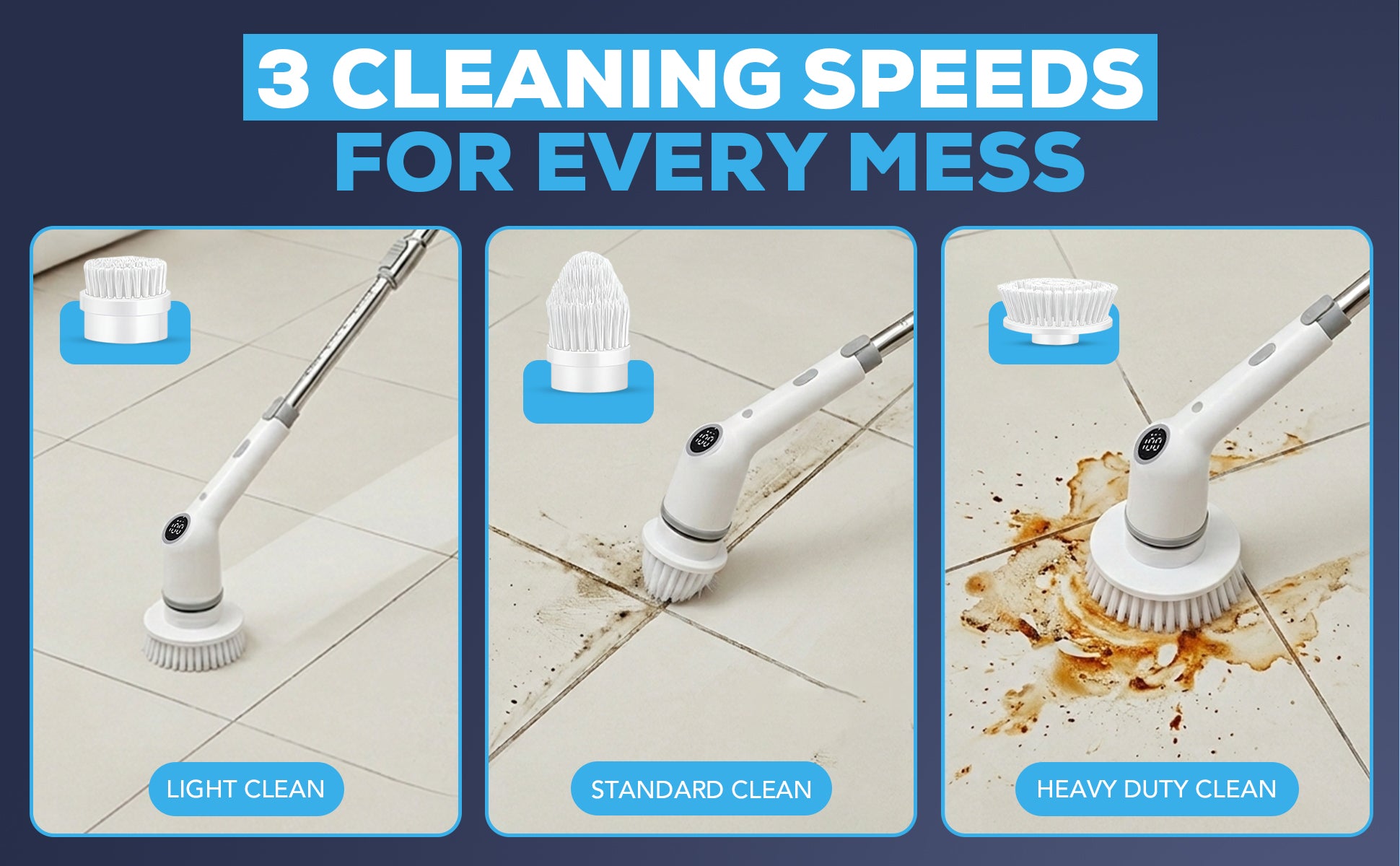 Diamond Shine #1 7-in-1 Rechargeable Electric Power Scrubber – Cordless Spin Scrubber