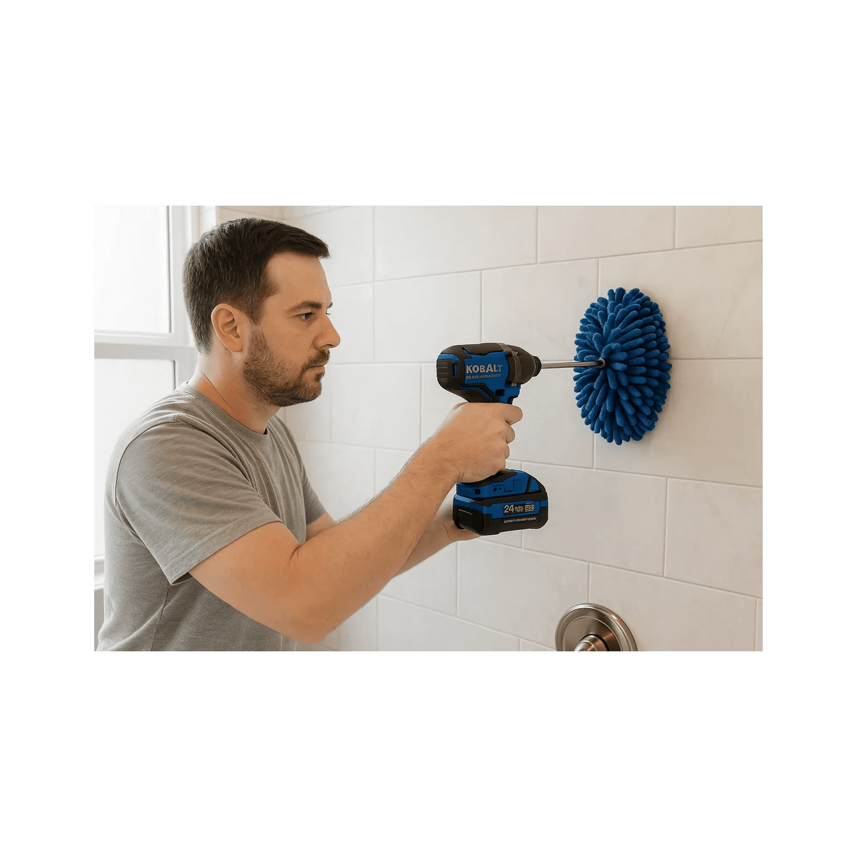 Diamond Shine 5-Piece Microfiber Drill Cleaning & Polishing Set – Drill-Powered Pads for Glass, Tile, Countertops & More