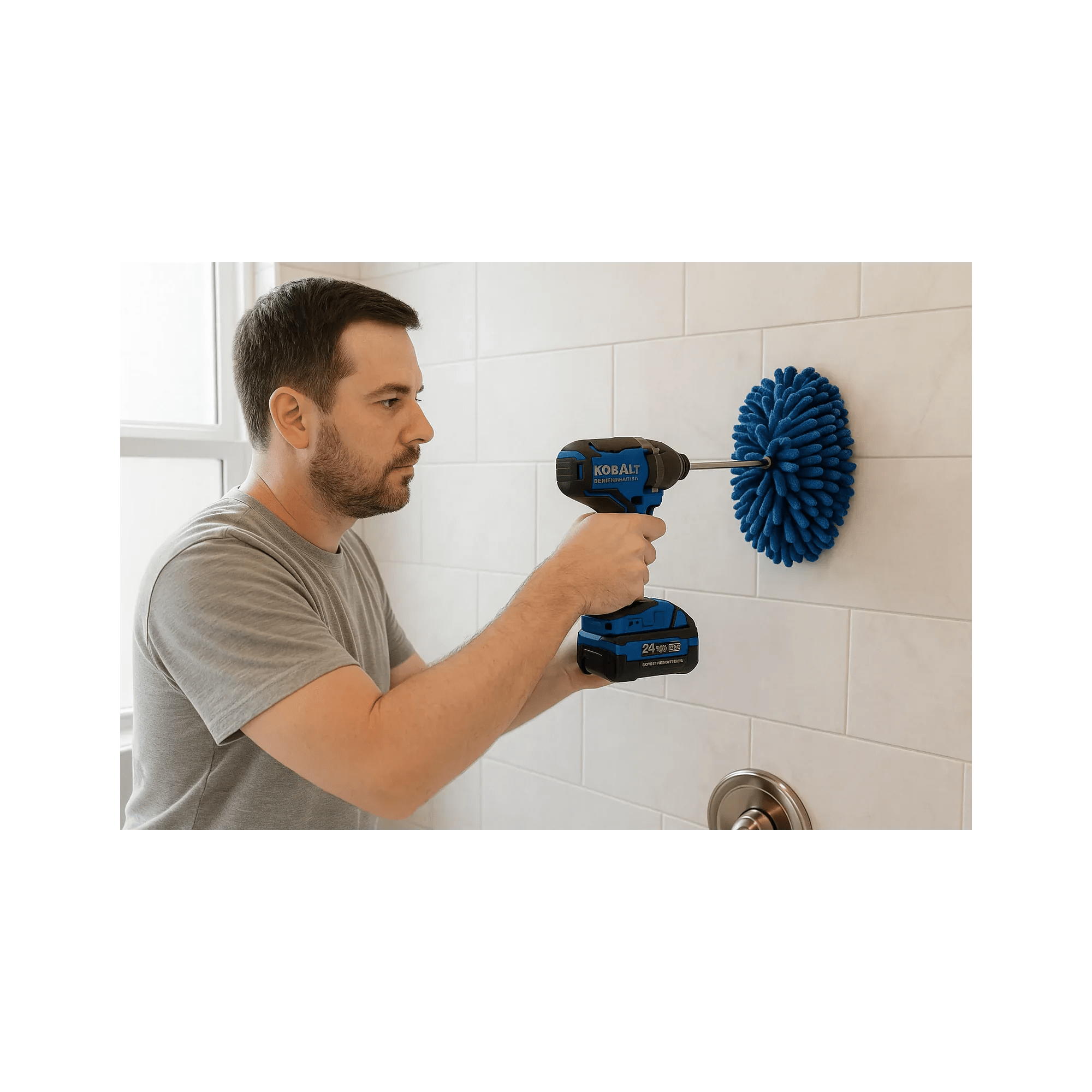Diamond Shine 5-Piece Microfiber Drill Cleaning & Polishing Set – Drill-Powered Pads for Glass, Tile, Countertops & More