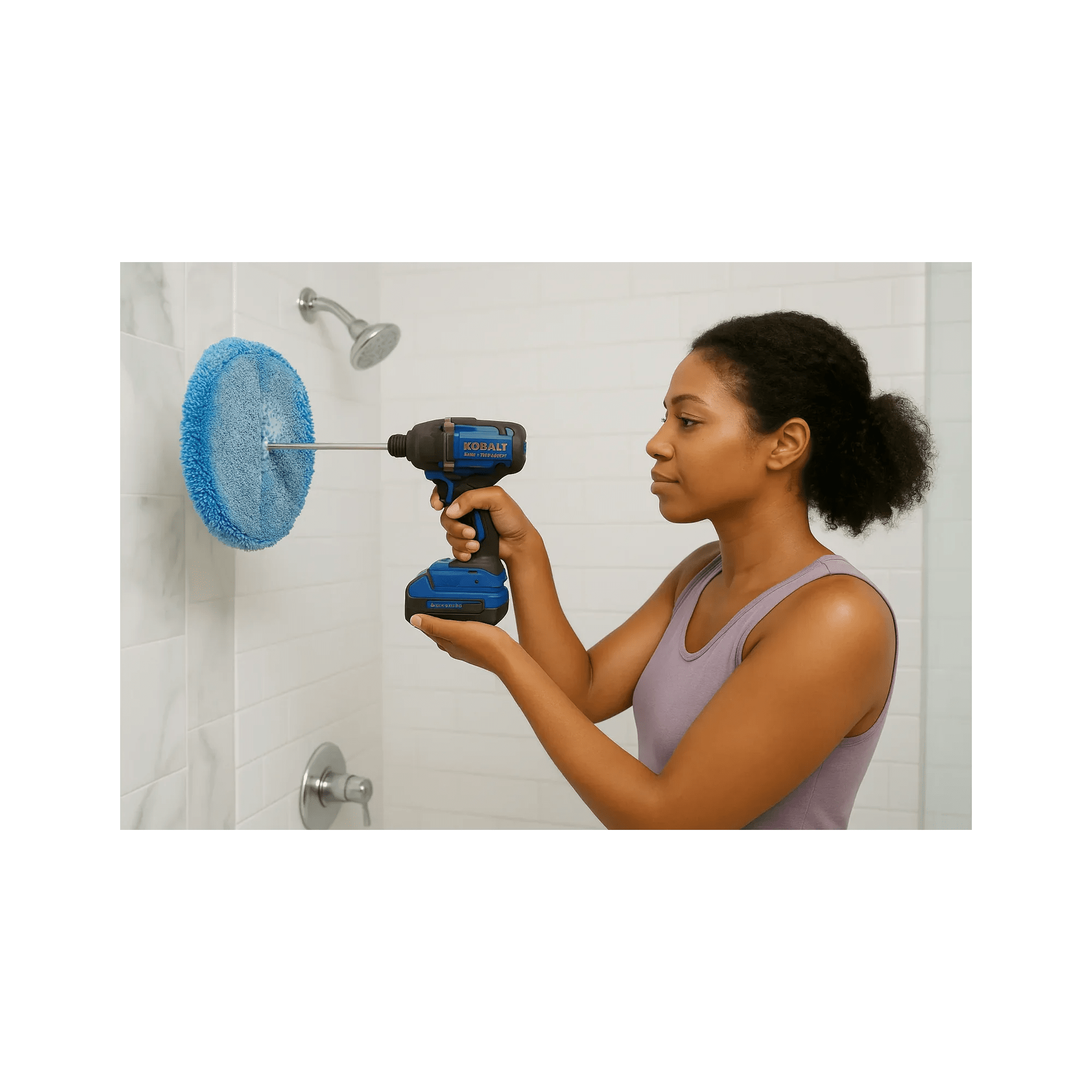 Diamond Shine 5-Piece Microfiber Drill Cleaning & Polishing Set – Drill-Powered Pads for Glass, Tile, Countertops & More