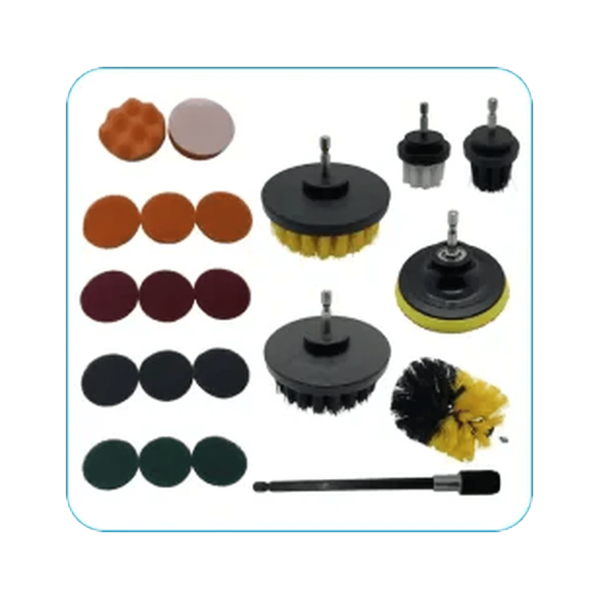 Diamond Shine 21 Piece - Drill Brushes, Scouring Pads, Sponges