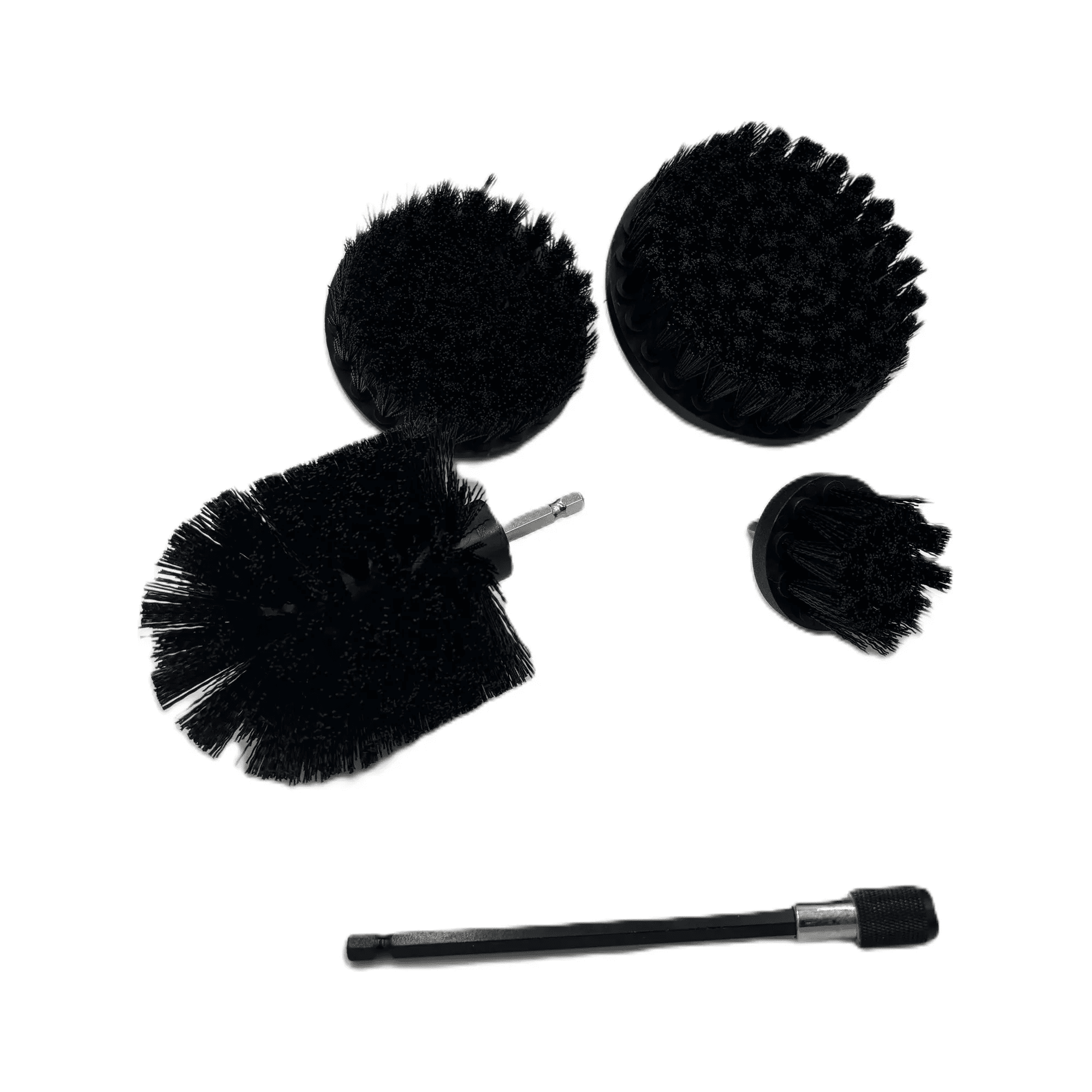 Diamond Shine 5-Piece Drill Brush Cleaning Set β Hard Bristles β Power Scrubber Attachments for Grout, Tile, Brick, Concrete, Sinks & More β Fits All Drills β Includes Extension Rod