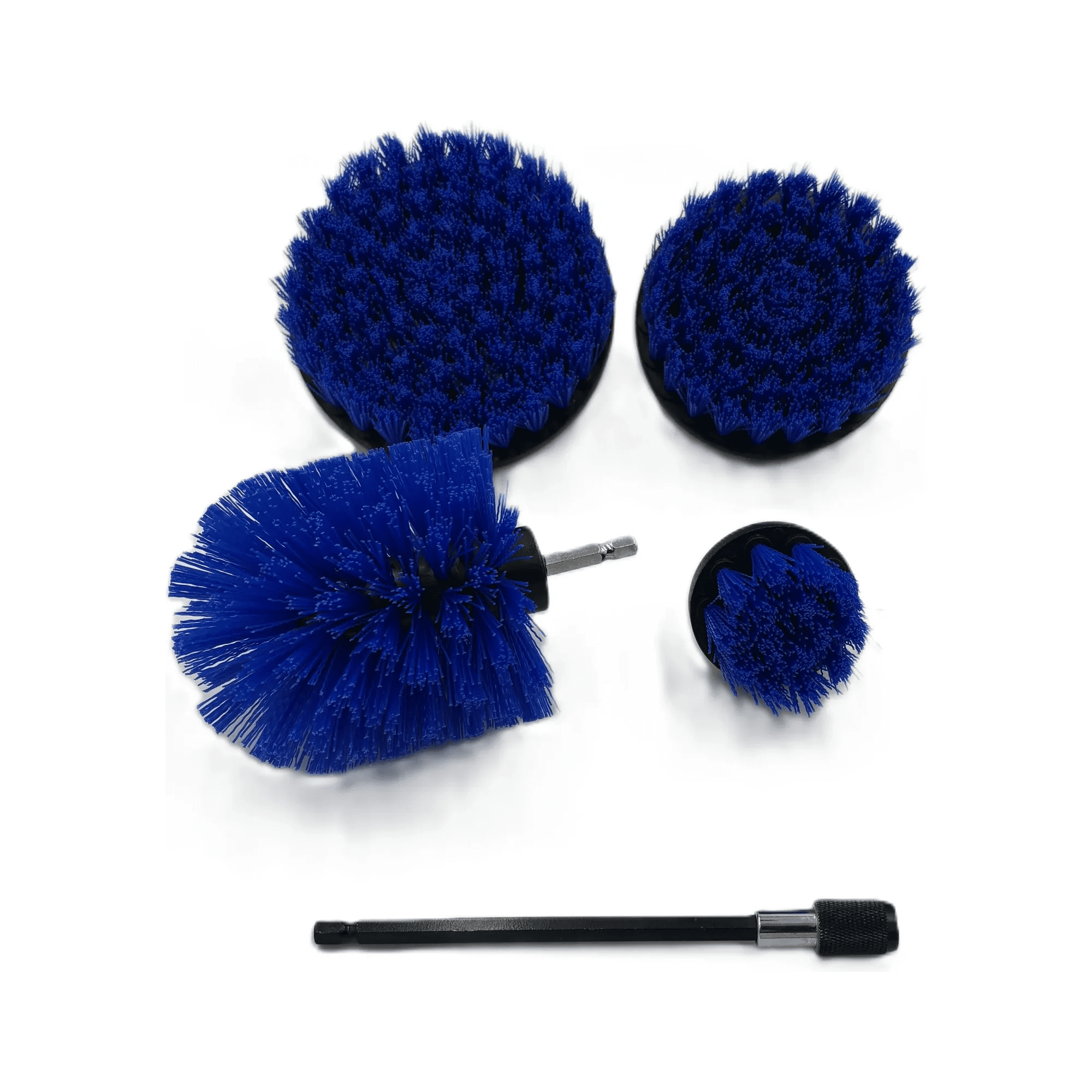 Diamond Shine 5-Piece Medium Bristle Drill Brush Cleaning Set – Power Scrubber Attachments for Tile, Grout, Sinks, Tubs, Carpets, and Outdoor Surfaces – Fits All Drills – Includes 6" Extension Rod
