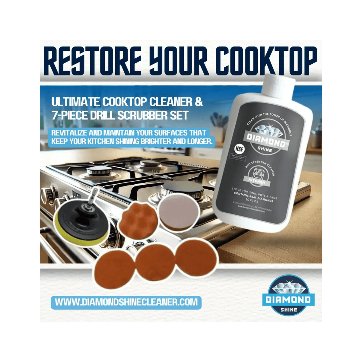 Ultimate Cooktop Cleaner & 7-Piece Drill Scrubber Set