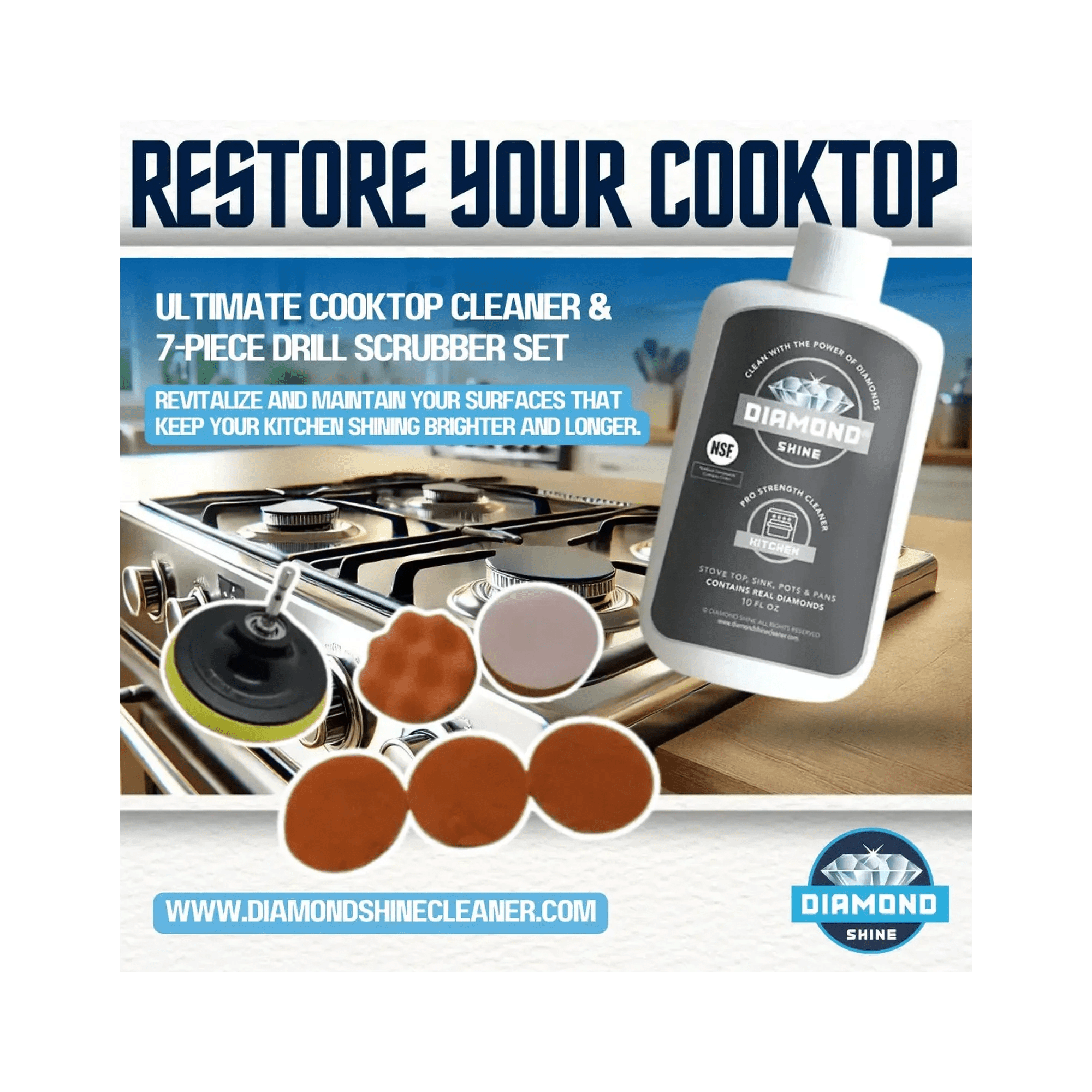 Ultimate Cooktop Cleaner & 7-Piece Drill Scrubber Set