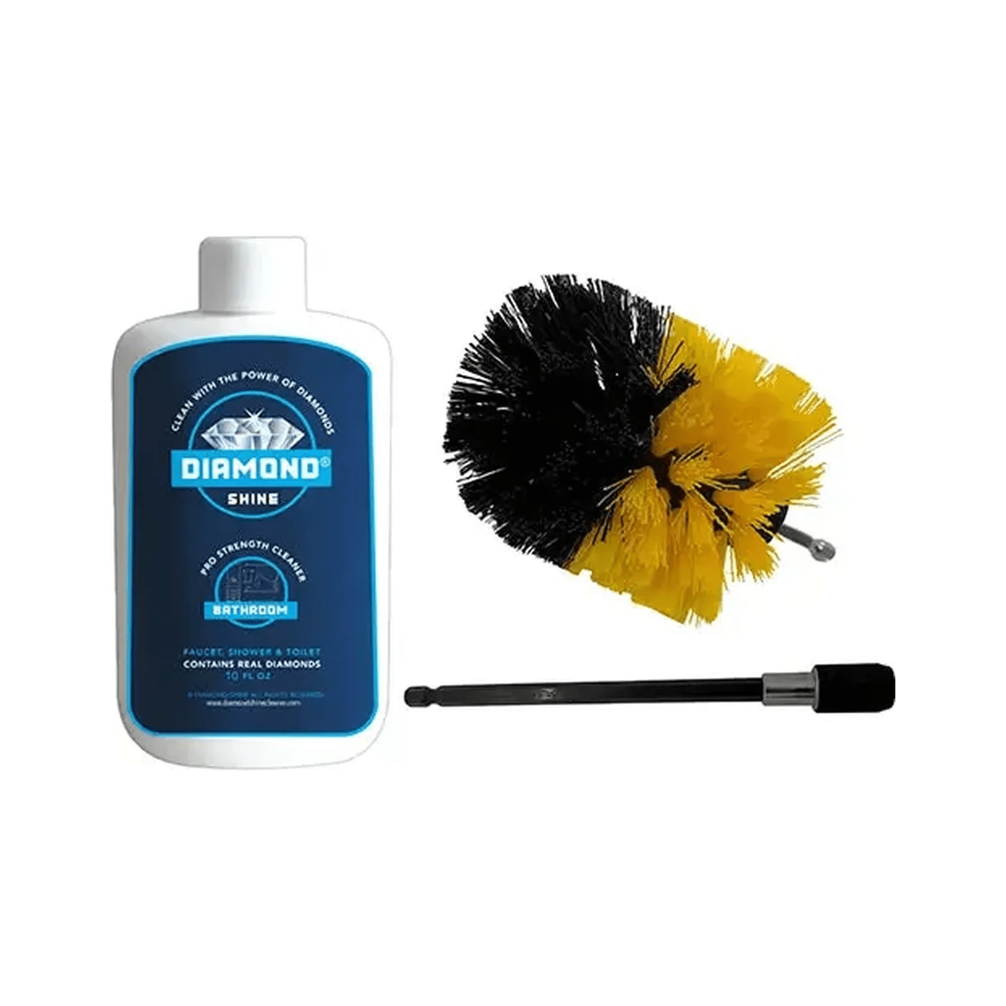 Diamond Shine Bathroom Cleaner & 3.5"Drill Brush & 6" Extension