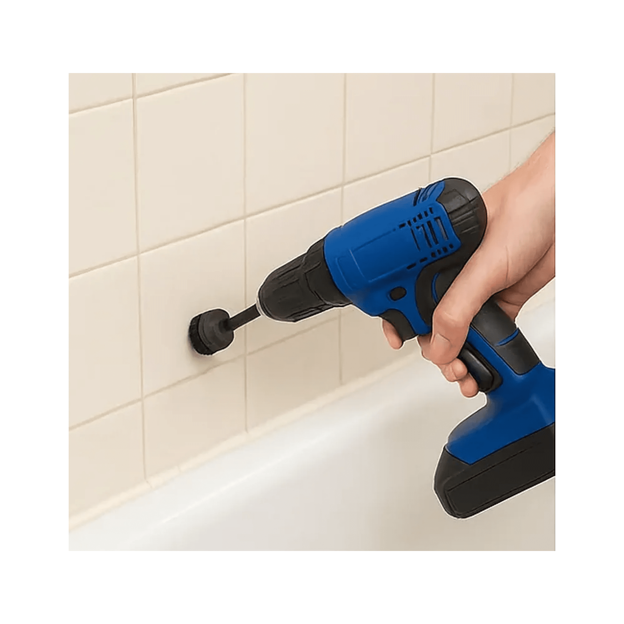 Diamond Shine 5-Piece Drill Brush Cleaning Set β Hard Bristles β Power Scrubber Attachments for Grout, Tile, Brick, Concrete, Sinks & More β Fits All Drills β Includes Extension Rod