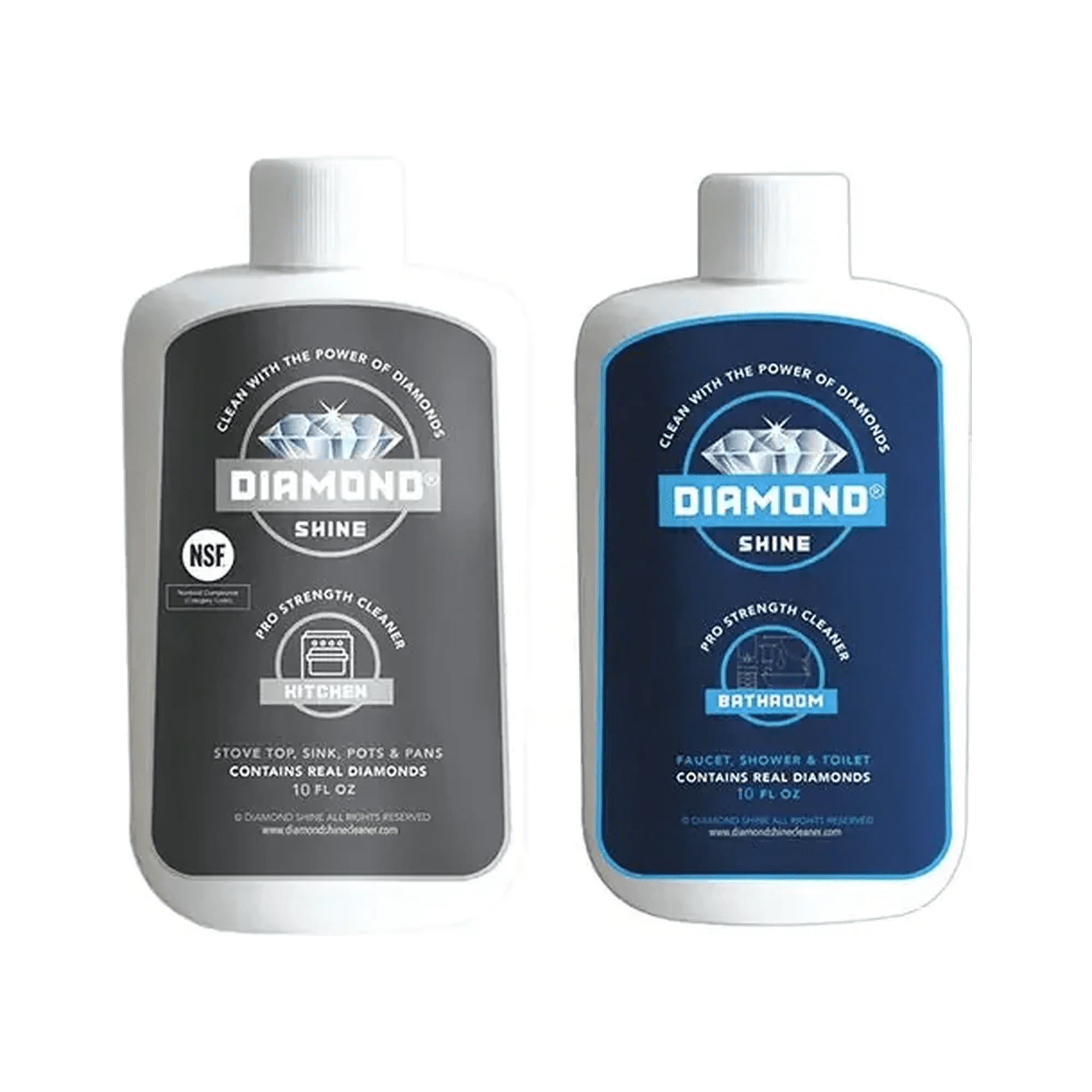 Diamond Shine Combo - Bathroom & Kitchen Cleaners - Glass, Sink, Faucet