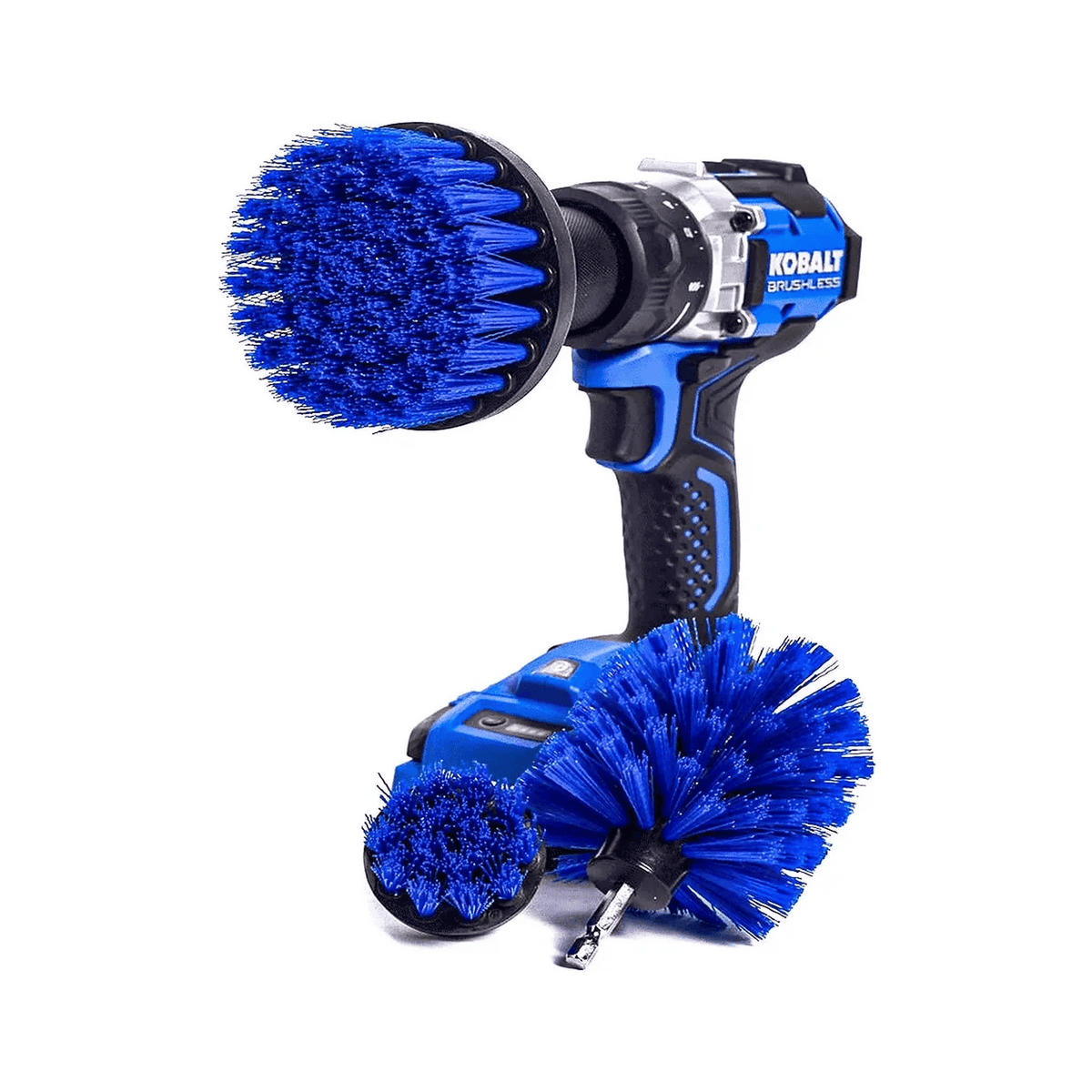 Diamond Shine Drill Brush Set – 3-Pack Medium Bristle Power Scrubber Attachments for All-Purpose Cleaning