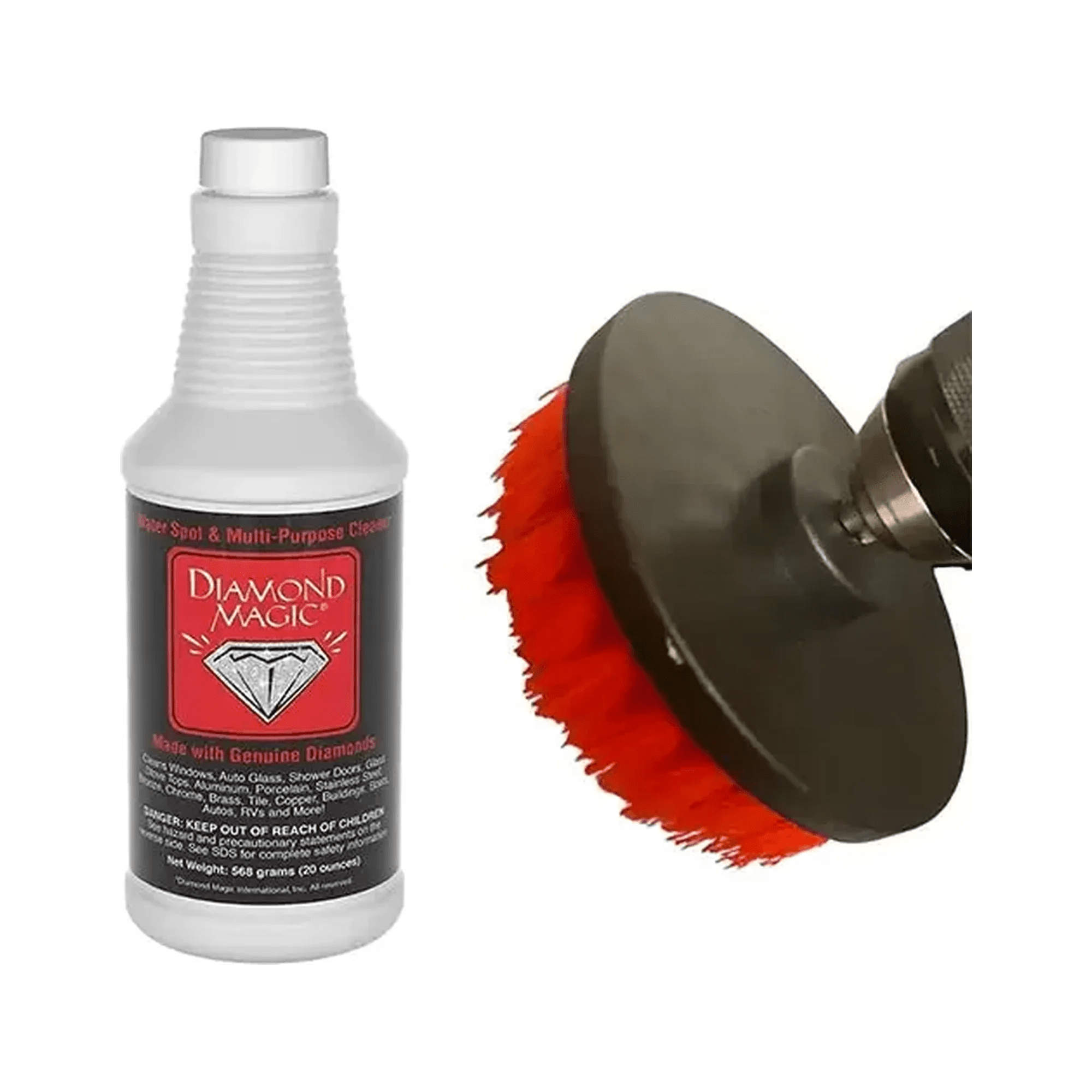 Diamond Magic 20oz & Drill Brush Combo Pack - Lime, Calcium, Rust