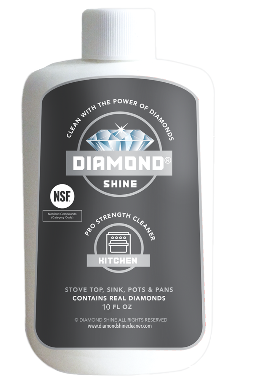 Diamond Shine Kitchen is a professional cleaner designed especially for your kitchen needs, pots and pans, stove tops, kitchen sinks and much more. 