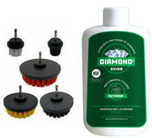 Load image into Gallery viewer, Diamond Shine 4-Piece Drill Brush Set &amp; BBQ Grill &amp; Outdoor Cleaner