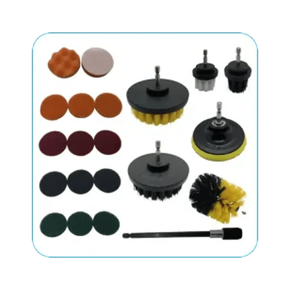Diamond Shine drill brushes, scouring pads and sponges