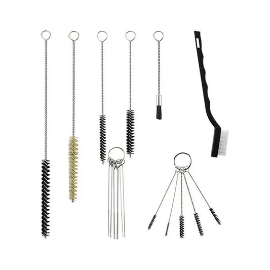 Diamond Shine 17-Piece Nylon Mini Cleaning Brush Set with nozzle and tube brushes for clearing showerheads and faucet aerators