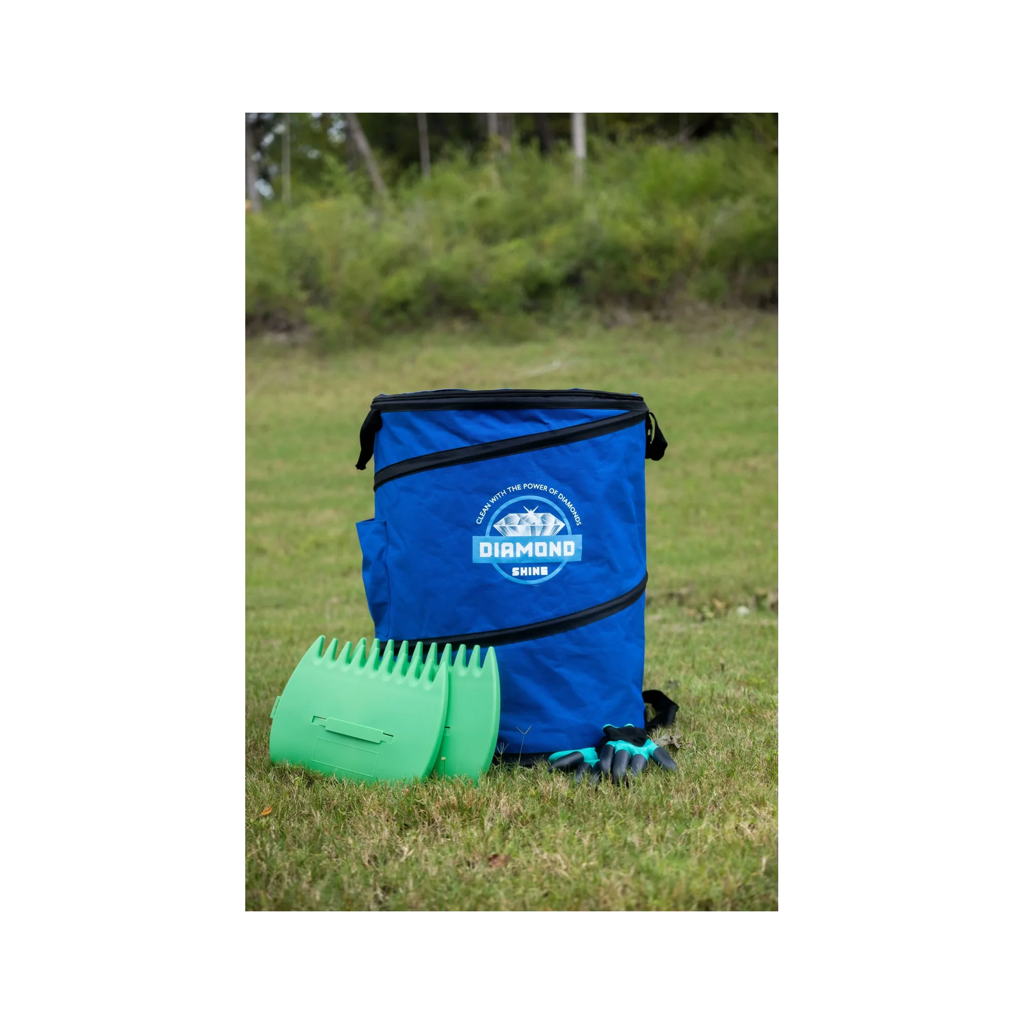 Diamond Shine 47-Gallon Collapsible Garden Bag – Heavy-Duty Reusable Yard Waste Container