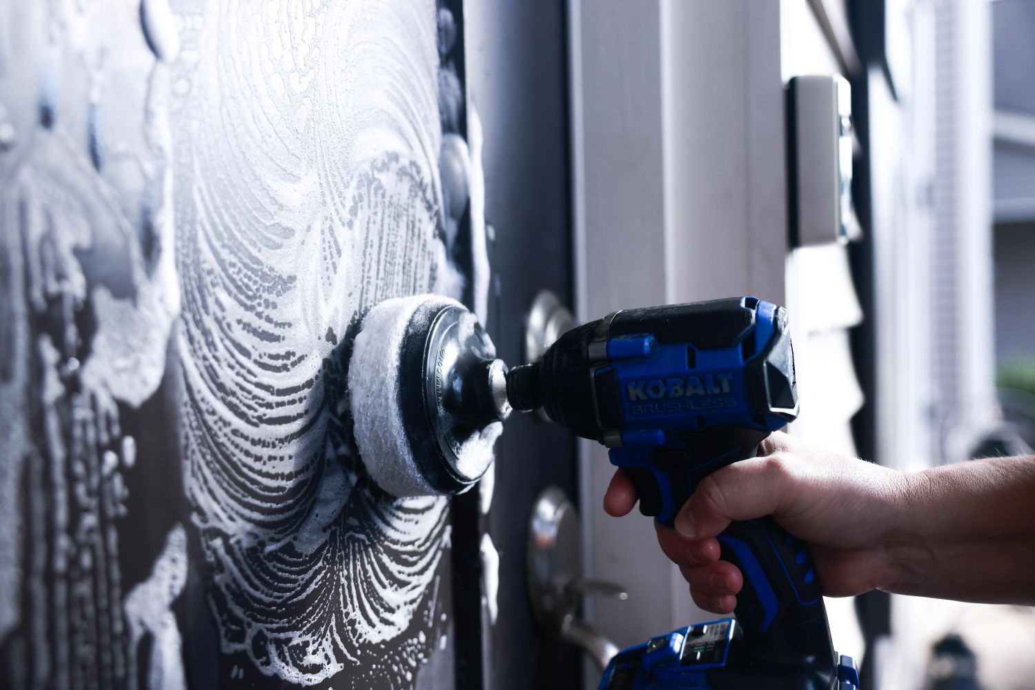 Diamond Shine 4” Cleaning Kit – 5-Piece Power Drill Scouring & Sponge Pad Set with Quick-Change Hex Shank – Heavy-Duty Scrubber Pads for Tile, Sinks, Countertops, Showers & Smooth Surfaces