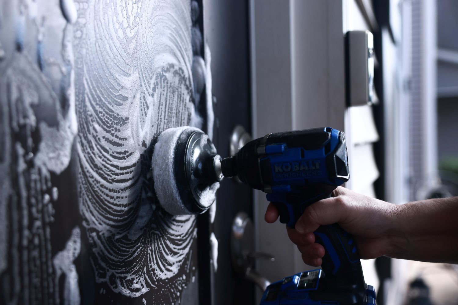 Diamond Shine 4” Cleaning Kit – 5-Piece Power Drill Scouring & Sponge Pad Set with Quick-Change Hex Shank – Heavy-Duty Scrubber Pads for Tile, Sinks, Countertops, Showers & Smooth Surfaces