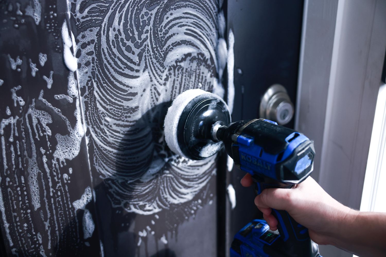 Diamond Shine 4” Cleaning Kit – 5-Piece Power Drill Scouring & Sponge Pad Set with Quick-Change Hex Shank – Heavy-Duty Scrubber Pads for Tile, Sinks, Countertops, Showers & Smooth Surfaces