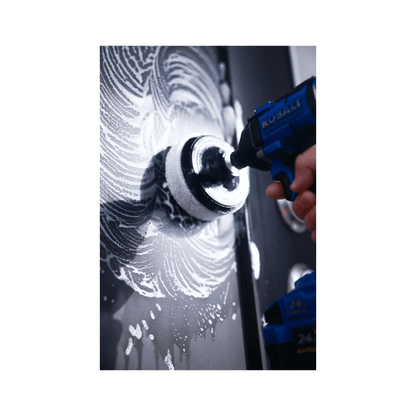 Diamond Shine 4” Cleaning Kit – 5-Piece Power Drill Scouring & Sponge Pad Set with Quick-Change Hex Shank – Heavy-Duty Scrubber Pads for Tile, Sinks, Countertops, Showers & Smooth Surfaces