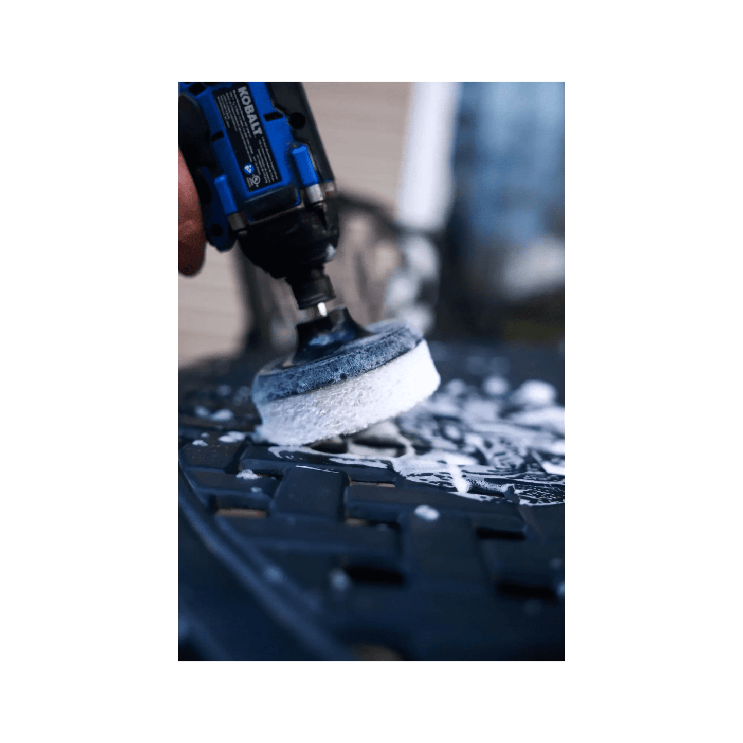 Diamond Shine 4” Cleaning Kit – 5-Piece Power Drill Scouring & Sponge Pad Set with Quick-Change Hex Shank – Heavy-Duty Scrubber Pads for Tile, Sinks, Countertops, Showers & Smooth Surfaces