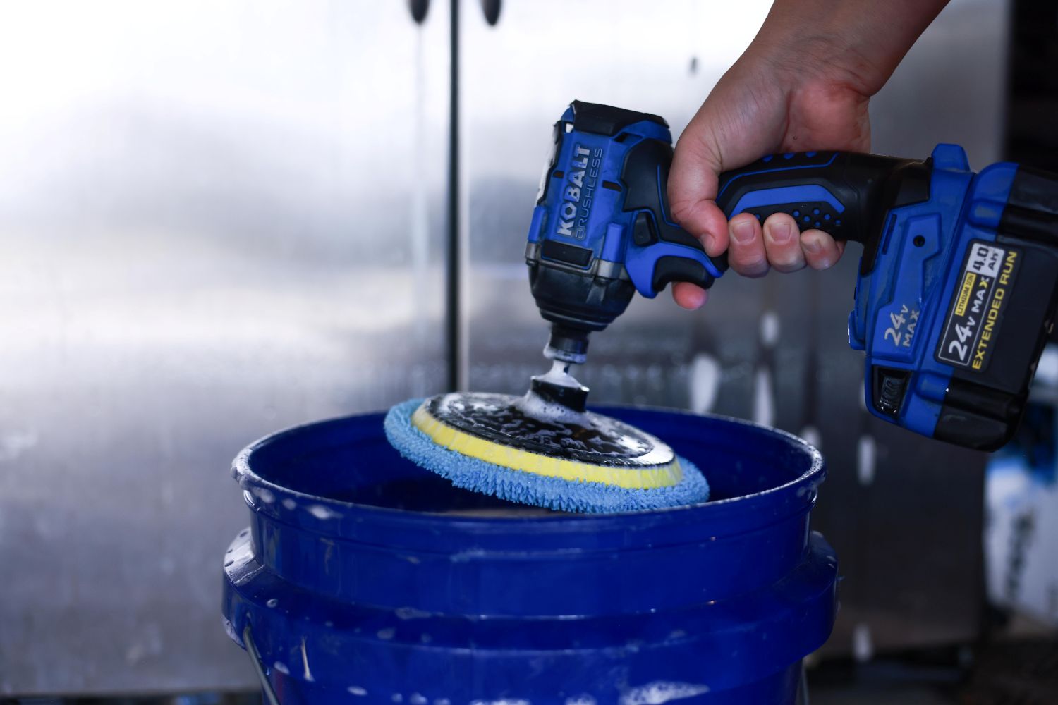 Diamond Shine 5-Piece Microfiber Drill Cleaning & Polishing Set – Drill-Powered Pads for Glass, Tile, Countertops & More