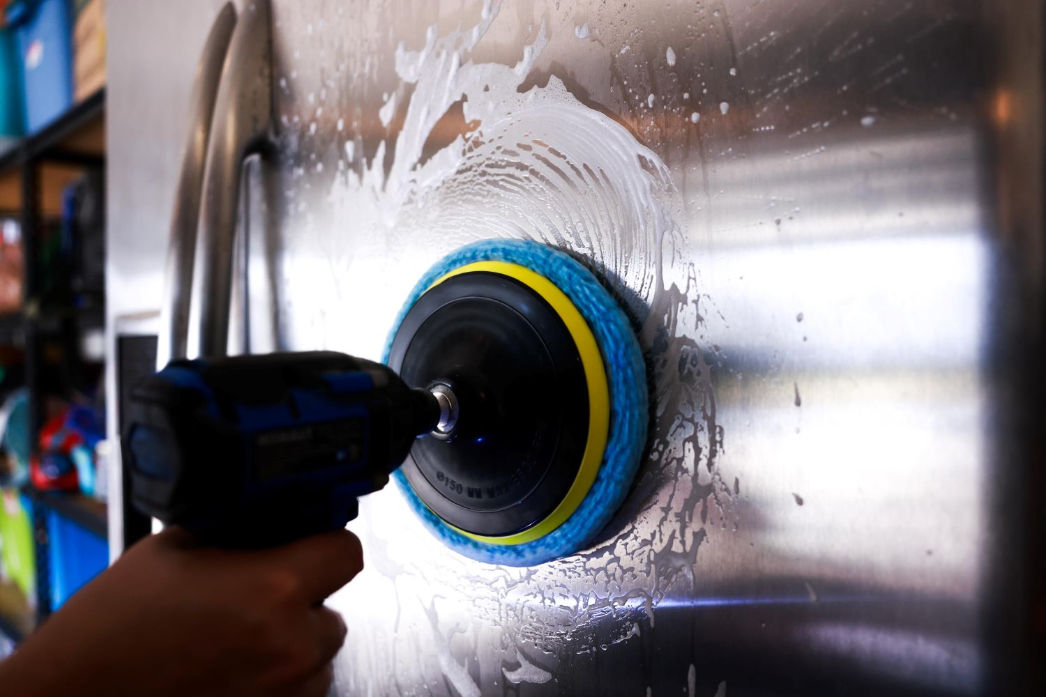 Diamond Shine 5-Piece Microfiber Drill Cleaning & Polishing Set – Drill-Powered Pads for Glass, Tile, Countertops & More