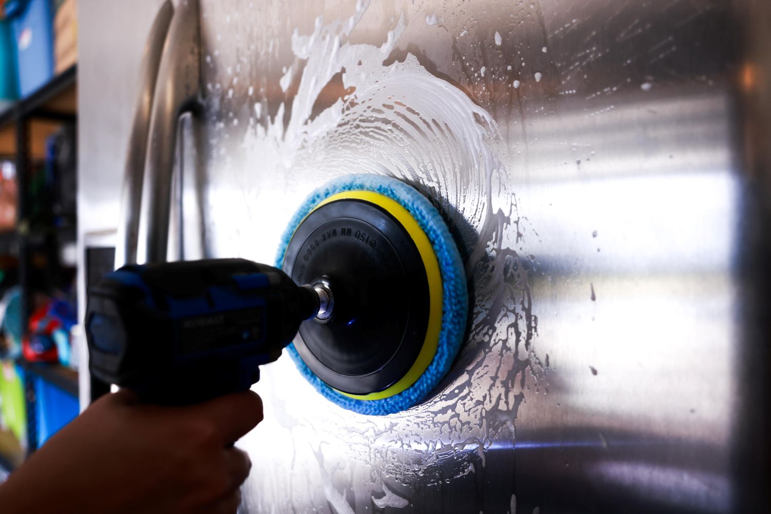 Diamond Shine 5-Piece Microfiber Drill Cleaning & Polishing Set – Drill-Powered Pads for Glass, Tile, Countertops & More