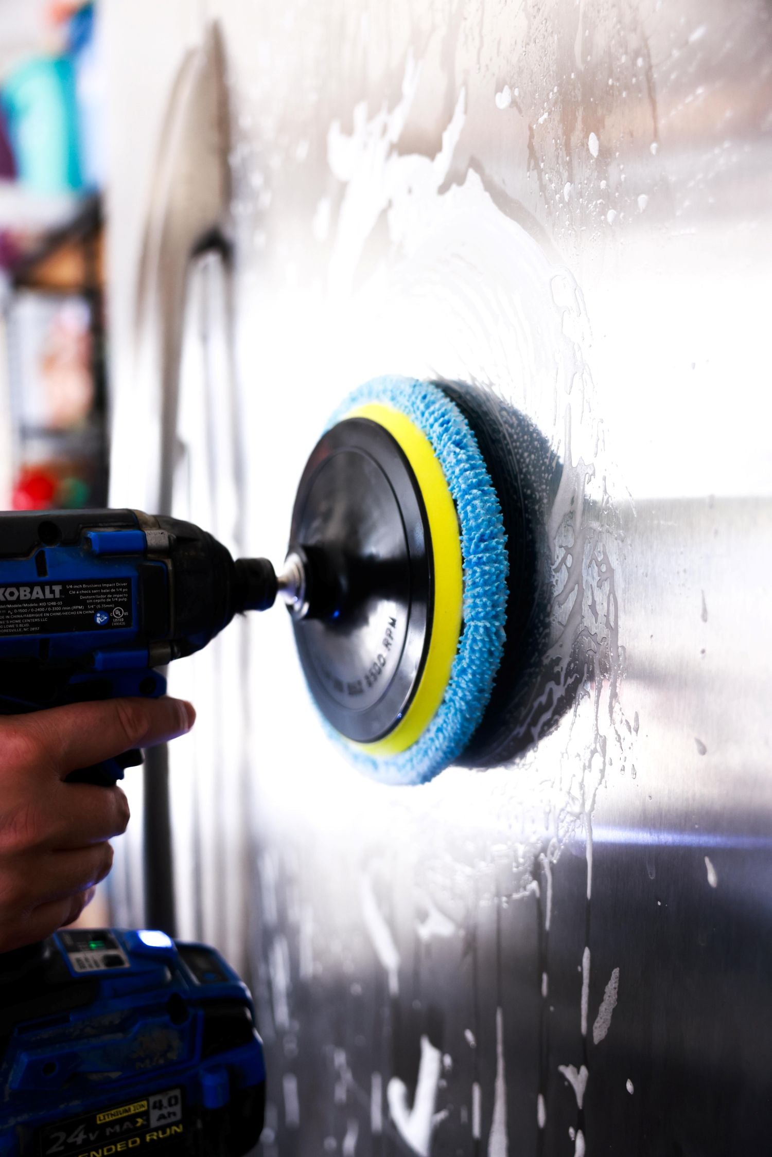 Diamond Shine 5-Piece Microfiber Drill Cleaning & Polishing Set – Drill-Powered Pads for Glass, Tile, Countertops & More