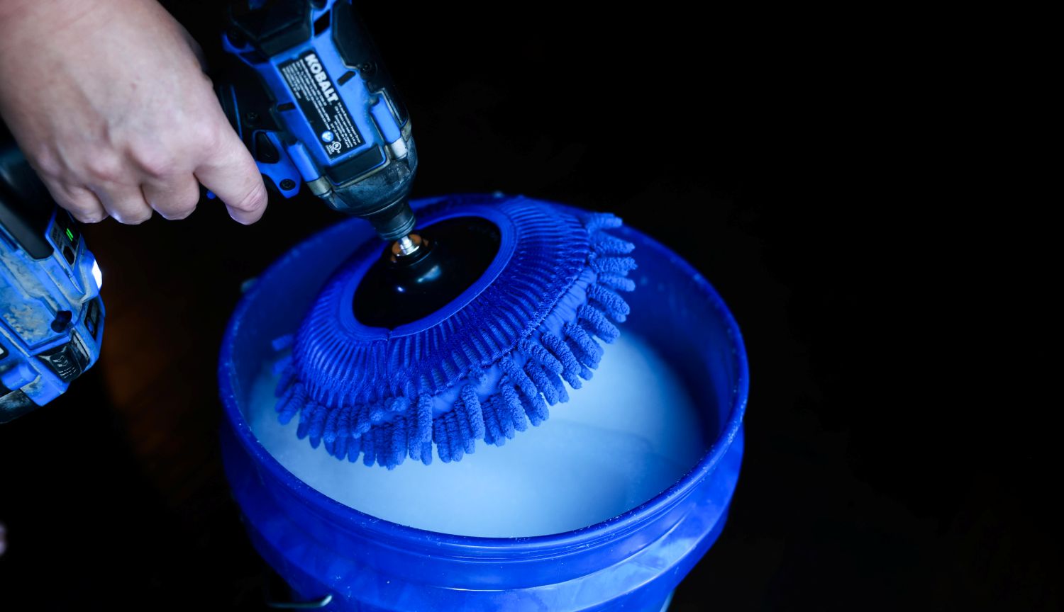 Diamond Shine 5-Piece Microfiber Drill Cleaning & Polishing Set – Drill-Powered Pads for Glass, Tile, Countertops & More