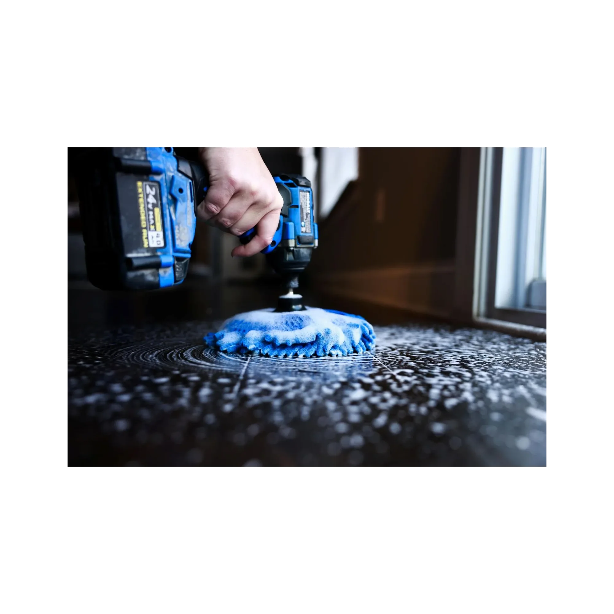Diamond Shine 5-Piece Microfiber Drill Cleaning & Polishing Set – Drill-Powered Pads for Glass, Tile, Countertops & More