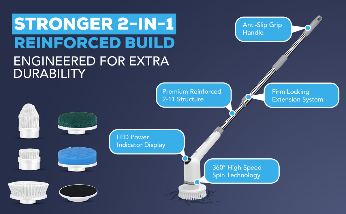 Diamond Shine #1 7-in-1 Rechargeable Electric Power Scrubber – Cordless Spin Scrubber