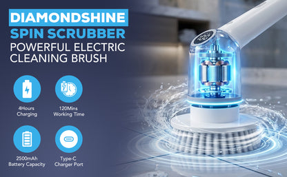 Diamond Shine #1 7-in-1 Rechargeable Electric Power Scrubber – Cordless Spin Scrubber