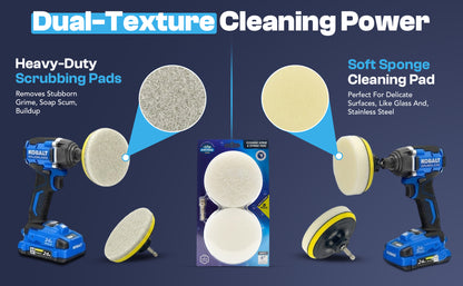 Diamond Shine 4” Cleaning Kit – 5-Piece Power Drill Scouring & Sponge Pad Set with Quick-Change Hex Shank – Heavy-Duty Scrubber Pads for Tile, Sinks, Countertops, Showers & Smooth Surfaces