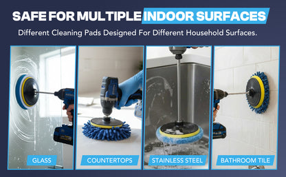 Diamond Shine 5-Piece Microfiber Drill Cleaning & Polishing Set – Drill-Powered Pads for Glass, Tile, Countertops & More