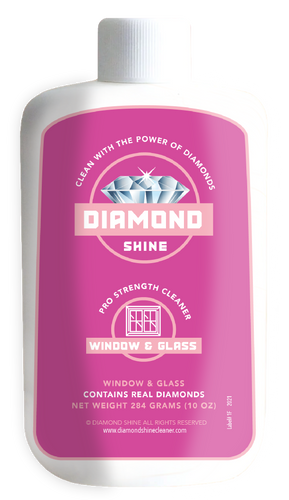 Diamond Shine Professional Window and Glass Hard Water Spot Remover - 10 oz - Clean with the Power of Real Diamonds - Formulated for Streak-Free, Crystal Clear Windows, Car Windows, Shower Doors, Glass Cooktops
