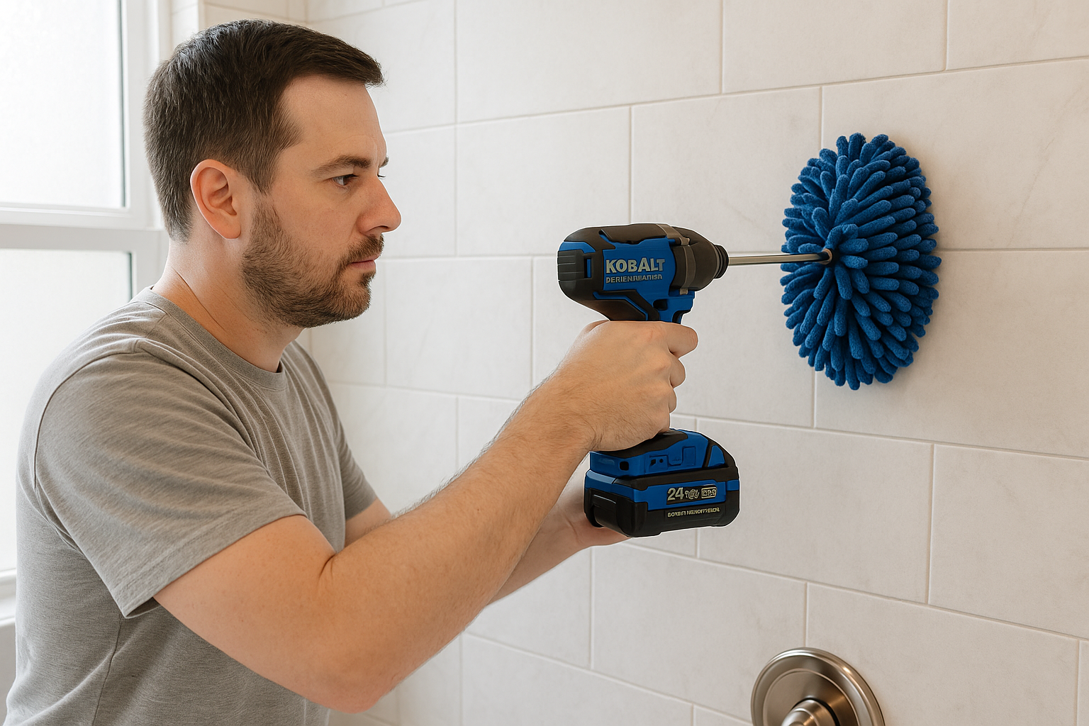 Diamond Shine 5-Piece Microfiber Drill Cleaning & Polishing Set – Drill-Powered Pads for Glass, Tile, Countertops & More