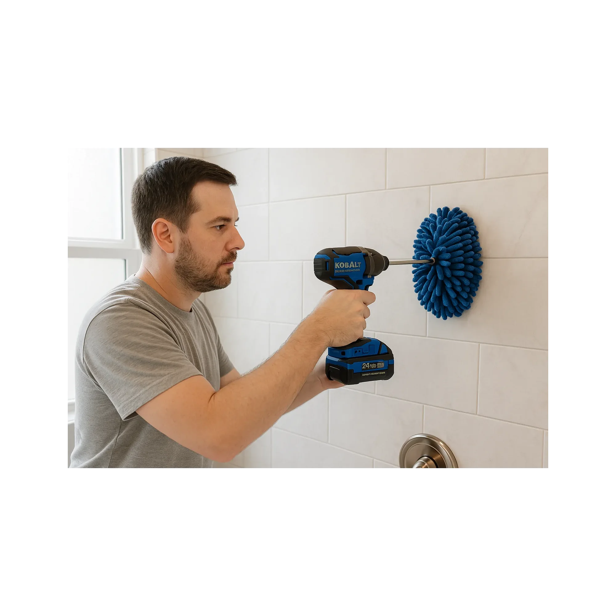 Diamond Shine 5-Piece Microfiber Drill Cleaning & Polishing Set – Drill-Powered Pads for Glass, Tile, Countertops & More