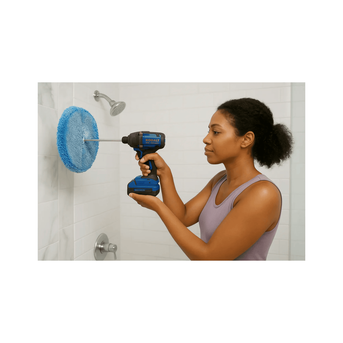 Diamond Shine 5-Piece Microfiber Drill Cleaning & Polishing Set – Drill-Powered Pads for Glass, Tile, Countertops & More