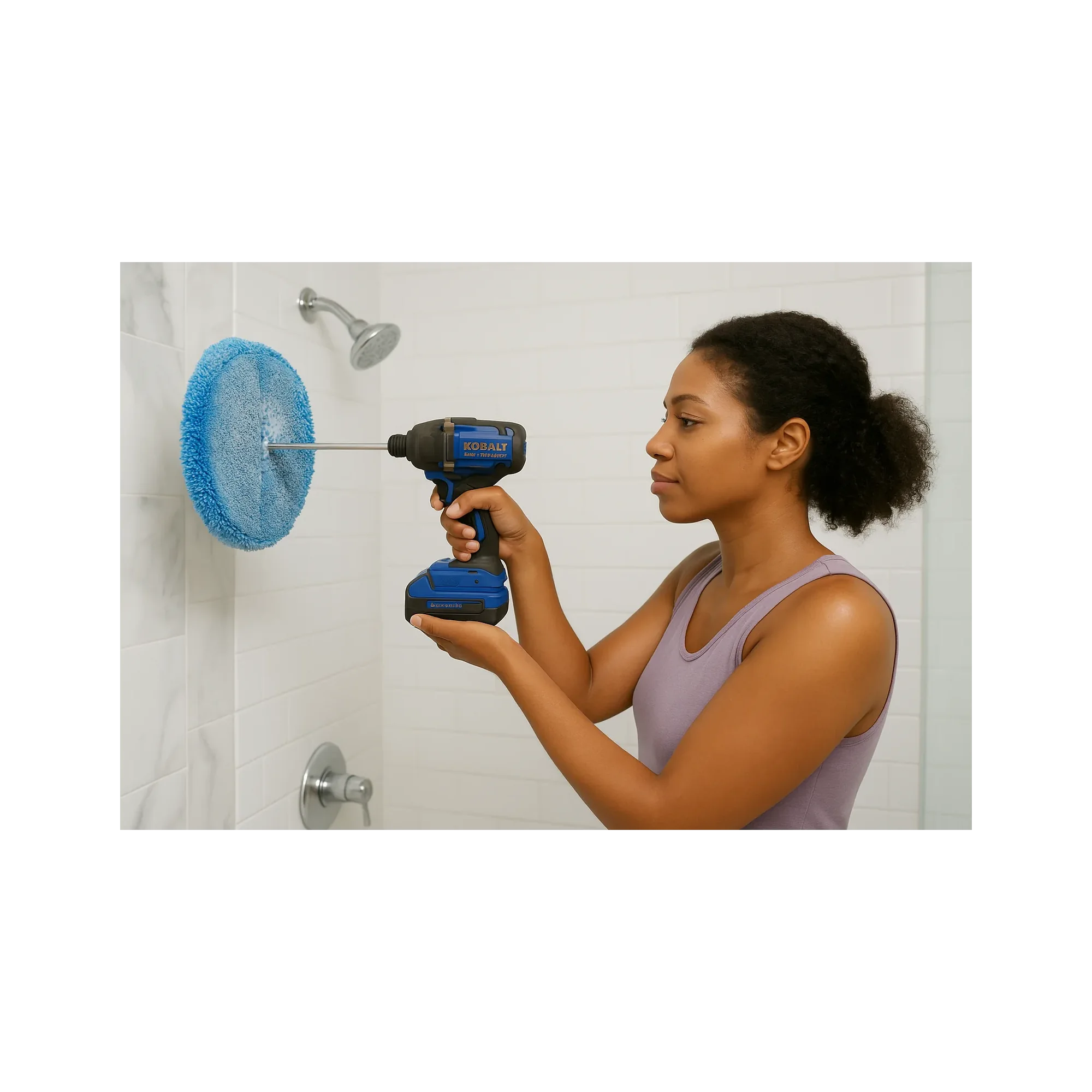 Diamond Shine 5-Piece Microfiber Drill Cleaning & Polishing Set – Drill-Powered Pads for Glass, Tile, Countertops & More