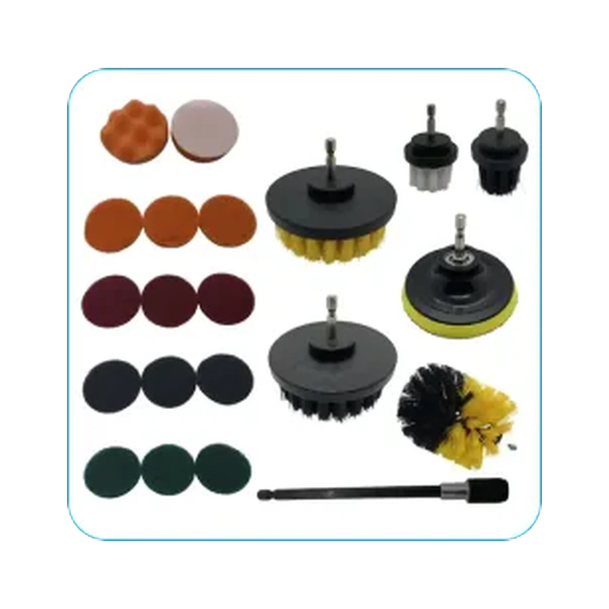 Diamond Shine 21 Piece - Drill Brushes, Scouring Pads, Sponges