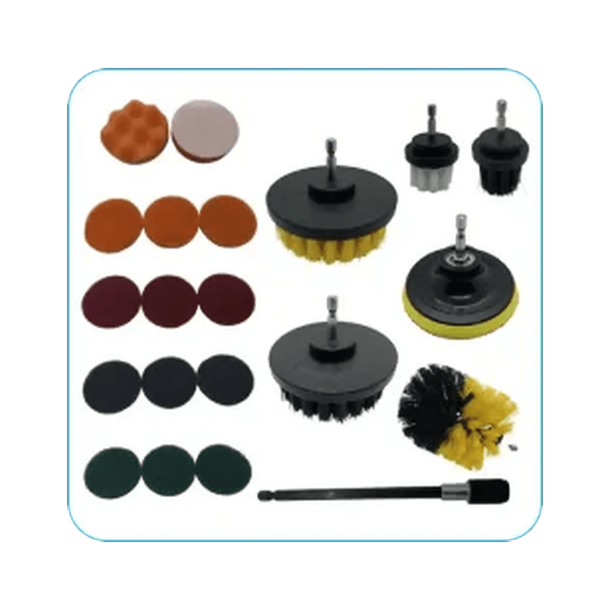Diamond Shine 21 Piece - Drill Brushes, Scouring Pads, Sponges