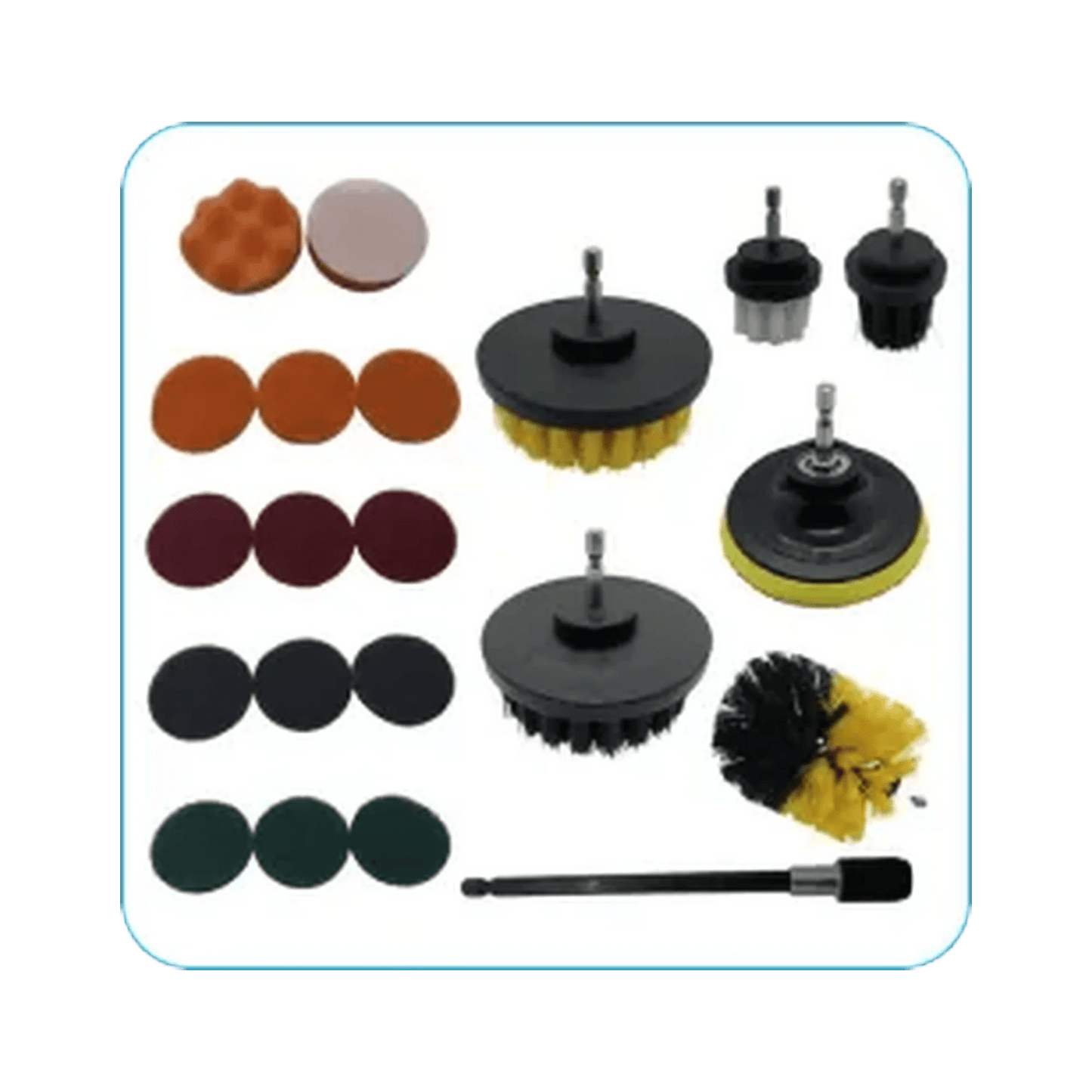 Diamond Shine 21 Piece - Drill Brushes, Scouring Pads, Sponges
