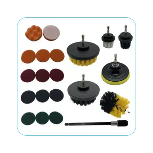 Diamond Shine 21 Piece - Drill Brushes, Scouring Pads, Sponges