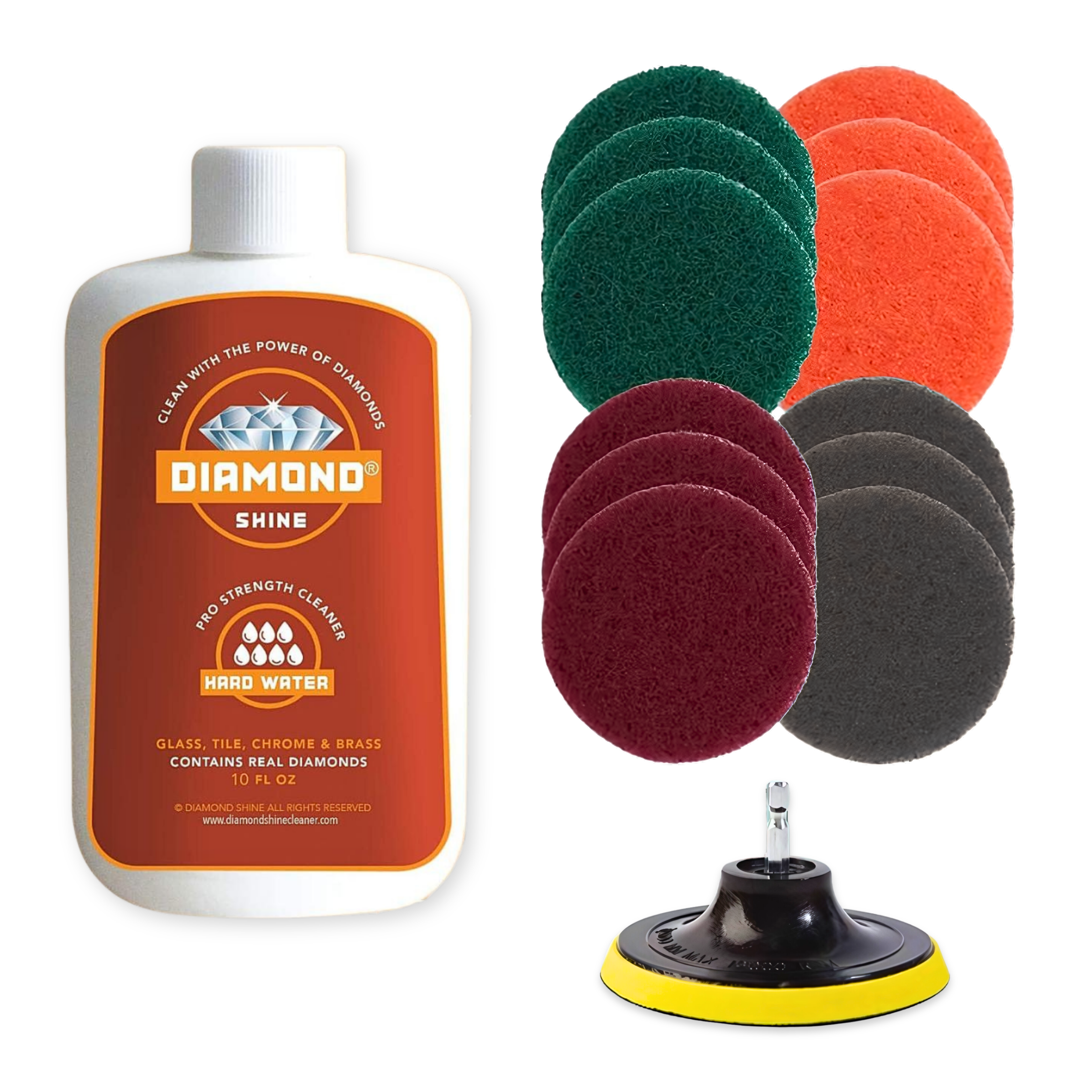 Diamond Shine 14-Piece Drill Brush Set & Hard Water Cleaner