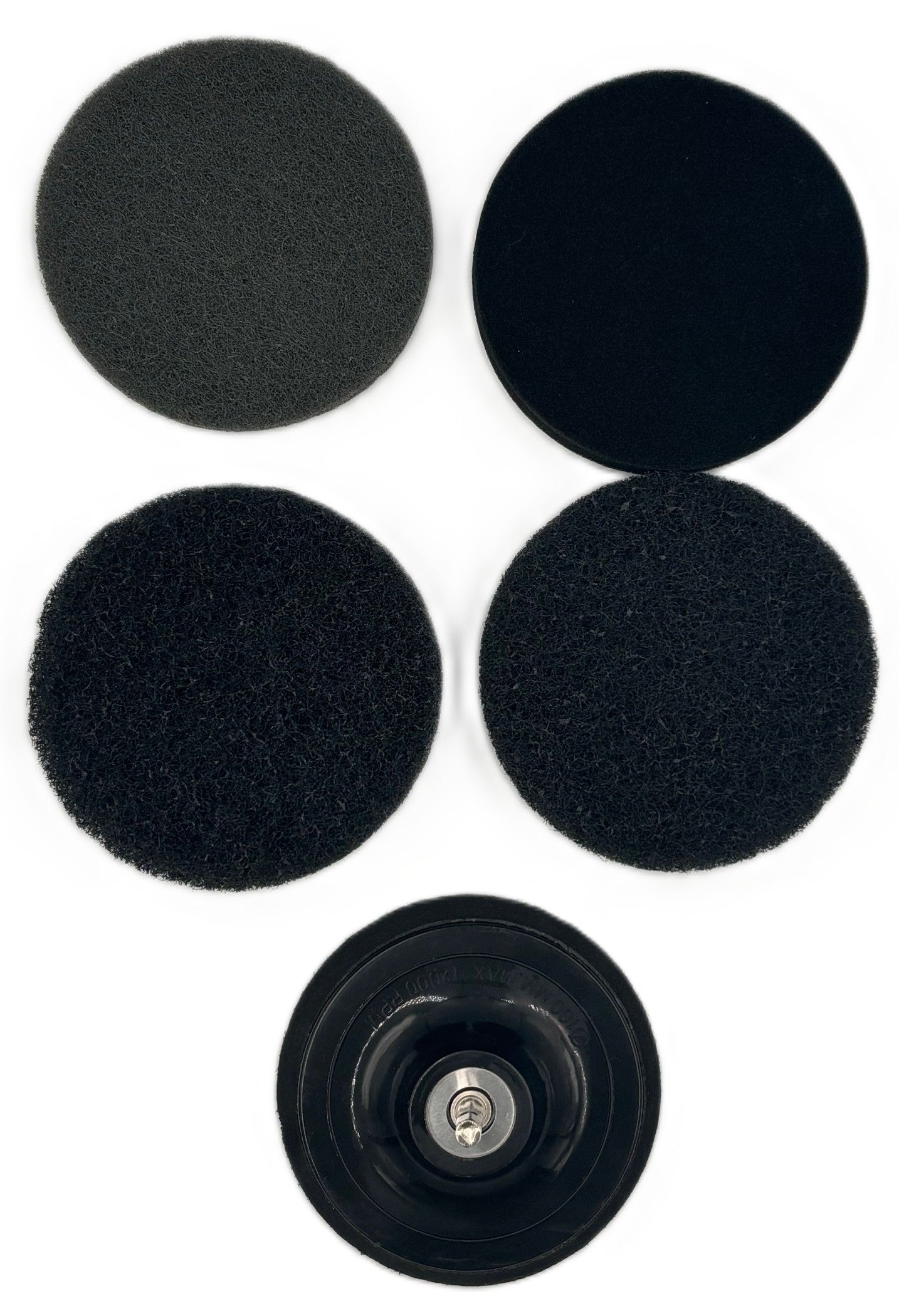 Diamond Shine 5-Piece Cleaning Scrub & Sponge Pad Set – 4” Drill Attachment Kit with Quick-Change Hex Shank – Power Scrubber Pads for Tile, Sinks, Floors, Bathrooms & Kitchen Surfaces – Hard Duty Cleaning Pads