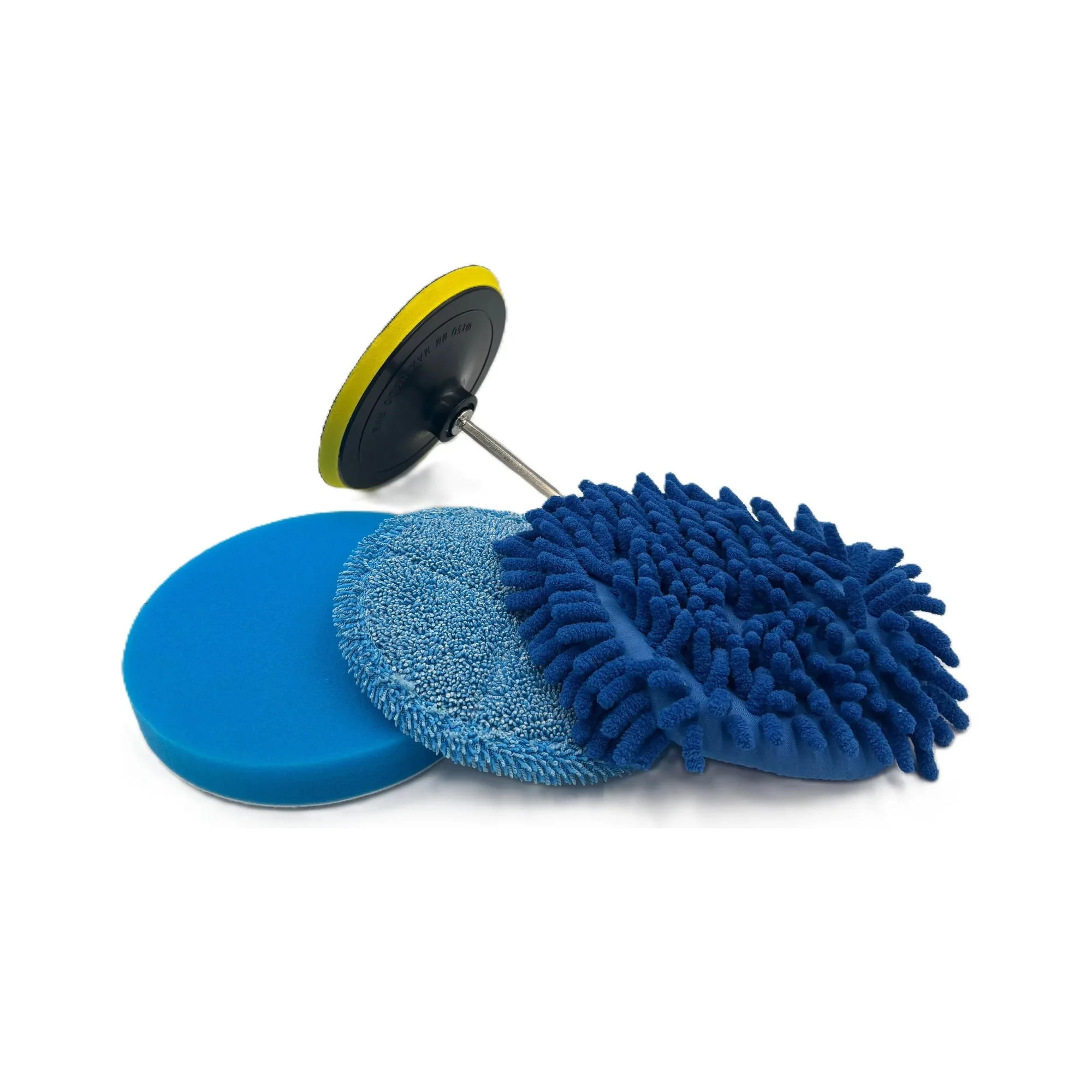 Diamond Shine 5-Piece Microfiber Drill Cleaning & Polishing Set – Drill-Powered Pads for Glass, Tile, Countertops & More