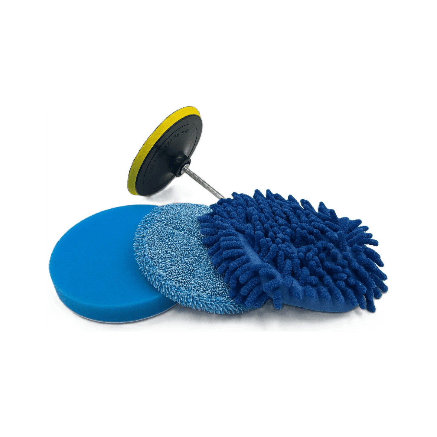 Diamond Shine 5-Piece Microfiber Drill Cleaning & Polishing Set – Drill-Powered Pads for Glass, Tile, Countertops & More