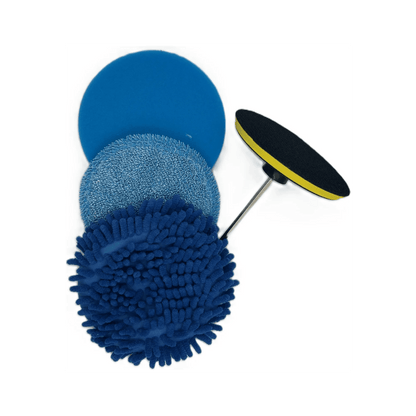 Diamond Shine 5-Piece Microfiber Drill Cleaning & Polishing Set – Drill-Powered Pads for Glass, Tile, Countertops & More