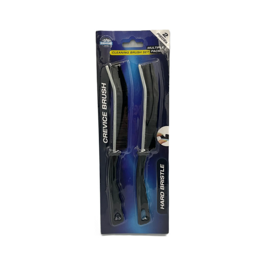 Diamond Shine 2-Piece Hard Bristle Crevice Cleaning Brush Set – Multi-Purpose Detail Scrub Brushes for Tile, Grout, Sinks, Toilets, Windows & Kitchen Surfaces – Flexible Bristles & Ergonomic Handle